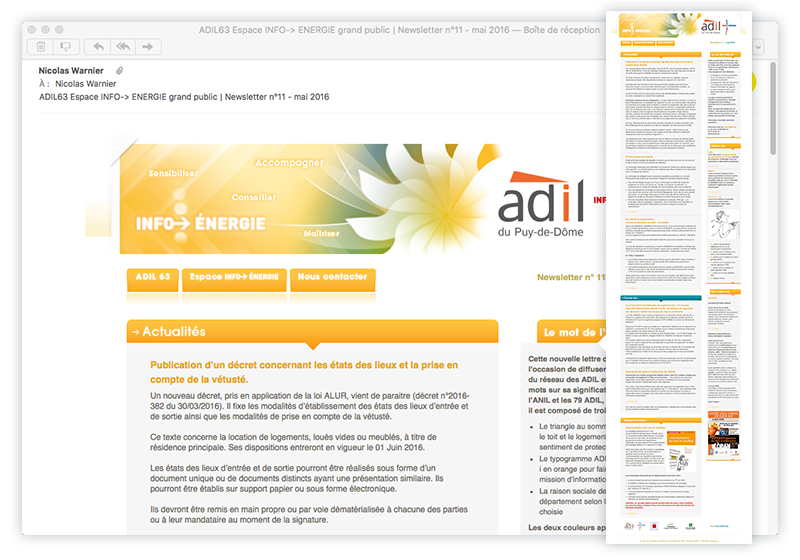 Newsletter de l'ADIL 63