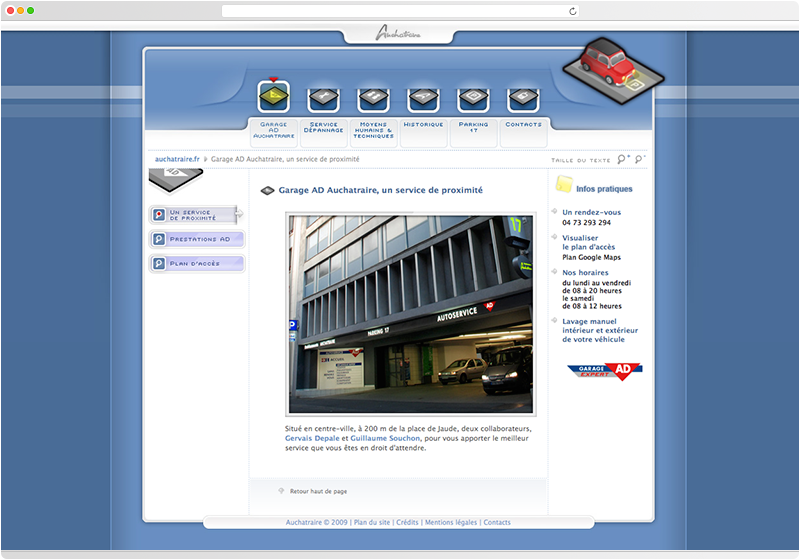 Homepage du site Auchatraire