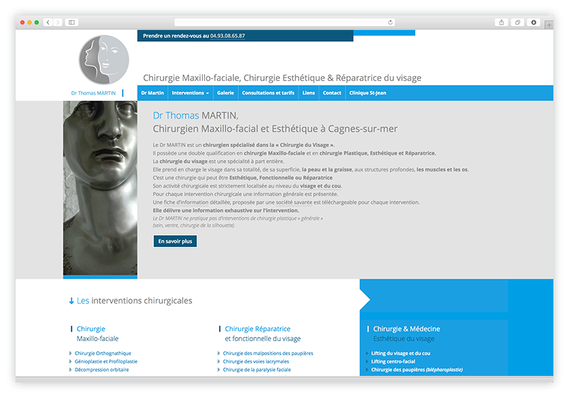 Homepage du site du Docteur Martin